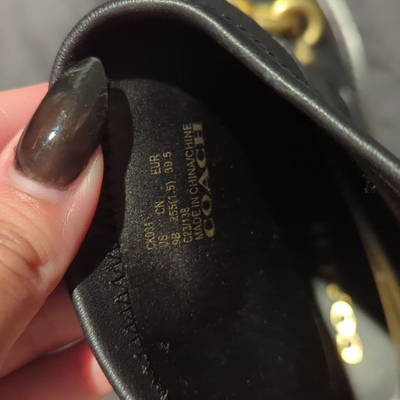 Coach Kenna Bootie Size 9 Black Leather Ankle Boots with Gold Chain Detail - Picture 10 of 10